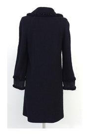 Current Boutique-St. John - Black Ruffle Trim Wool Blend Jacket Sz 6