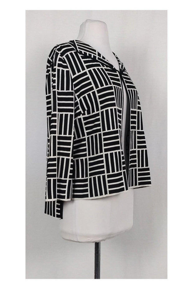 Current Boutique-St. John - Black & White Printed Cardigan Sz 6