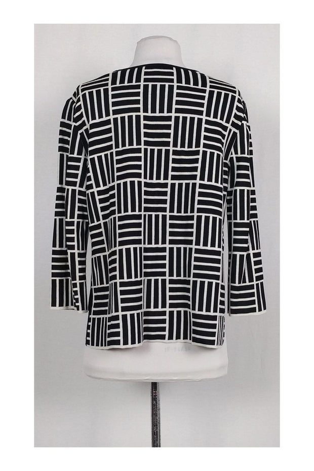 Current Boutique-St. John - Black & White Printed Cardigan Sz 6