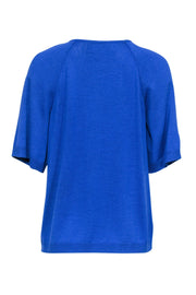 Current Boutique-St. John - Blue Short Sleeve Sweater w/ Beading Sz M