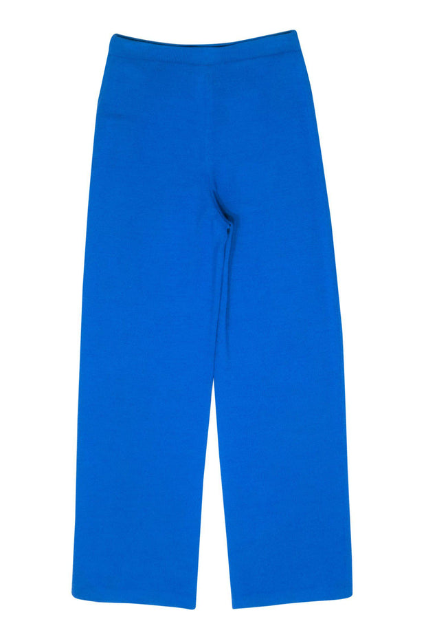 Current Boutique-St. John - Blue Wide Leg Knit Trousers Sz S