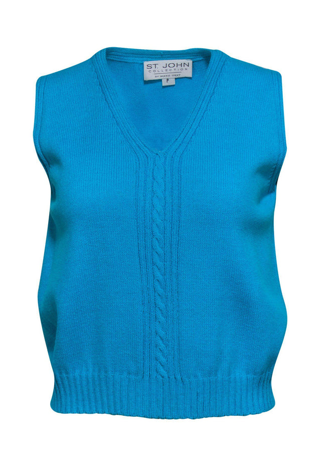 Current Boutique-St. John - Bright Blue Knit Tank Sz P