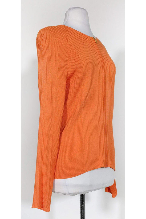 Current Boutique-St. John - Bright Orange Zip Cardigan Sz M