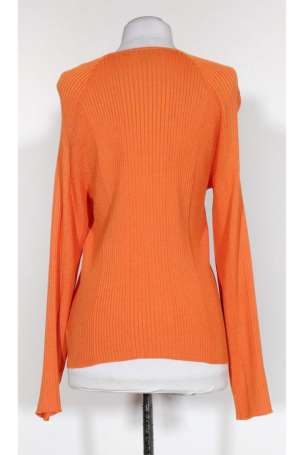 Current Boutique-St. John - Bright Orange Zip Cardigan Sz M