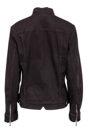 Current Boutique-St. John - Brown Denim Zip-Up Jacket Sz M