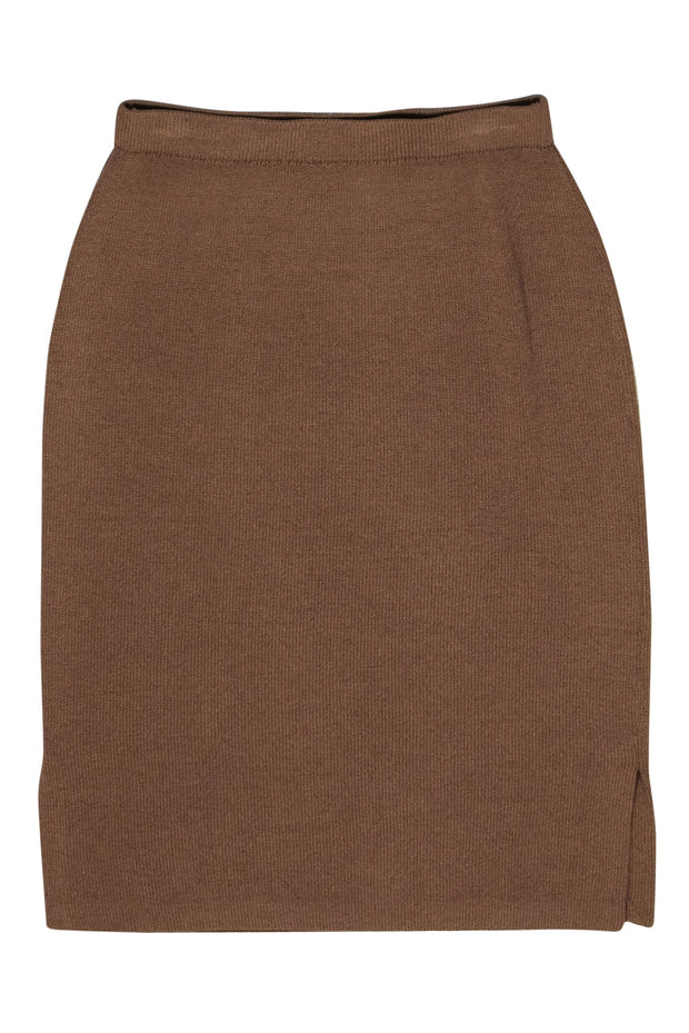 Current Boutique-St. John - Brown Knit Pencil Skirt Sz 4