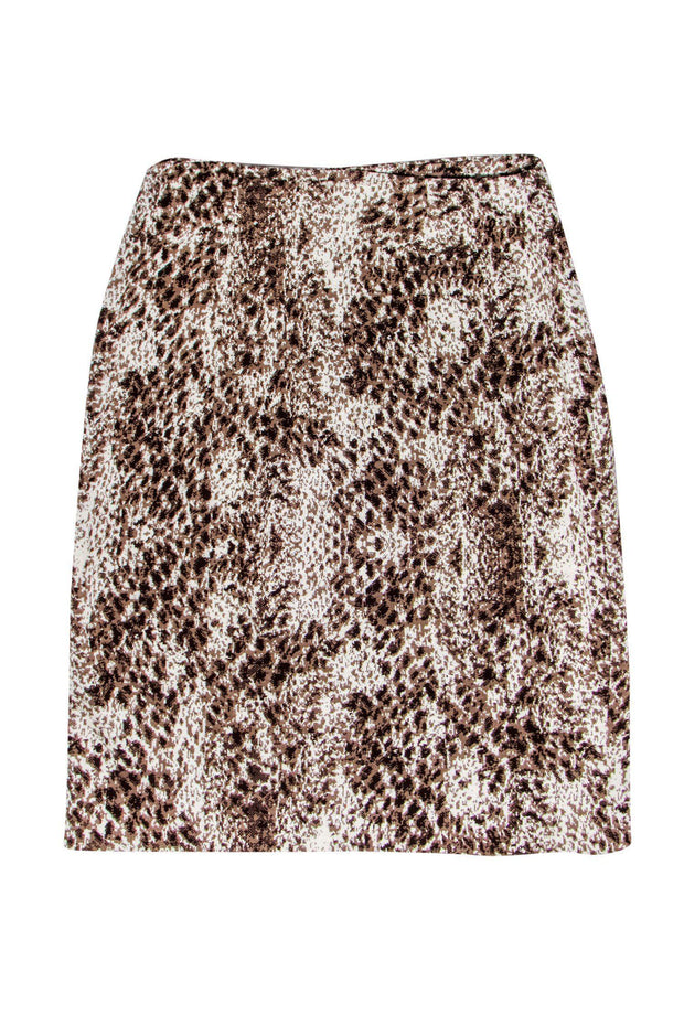 Current Boutique-St. John - Brown Marbled Knit Pencil Skirt Sz 6