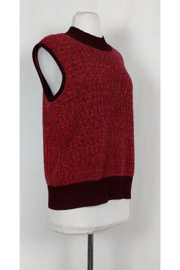 Current Boutique-St. John - Burgundy Knit Vest Top Sz M