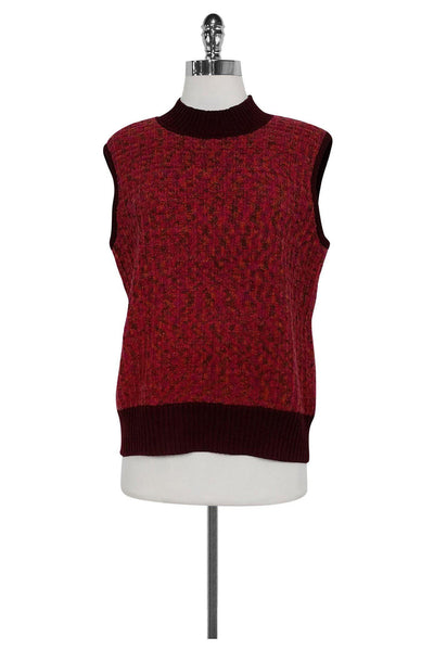 Current Boutique-St. John - Burgundy Knit Vest Top Sz M