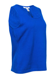 Current Boutique-St. John - Cobalt Blue "Jaya" Scoop Neck Knit Tank Sz M