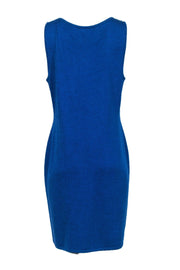 Current Boutique-St. John - Cobalt Blue Knit Dress w/ Front Lace-Up Cutouts Sz L