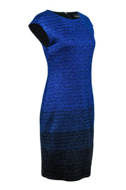 Current Boutique-St. John - Cobalt Blue Striped Sparkle Knit Sheath Dress Sz 8