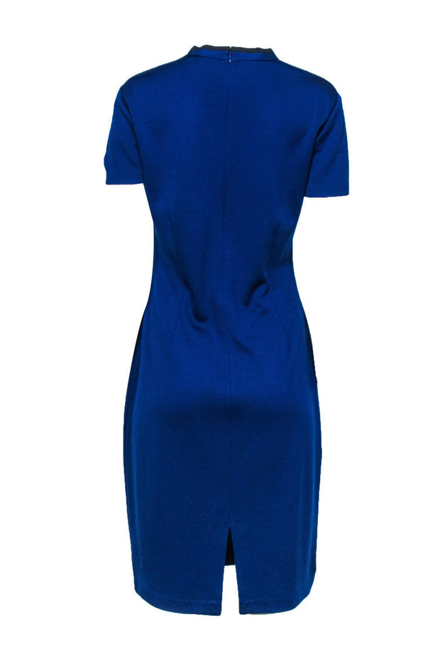 Current Boutique-St. John - Cobalt Blue Wool Blend Sheath Dress Sz 12