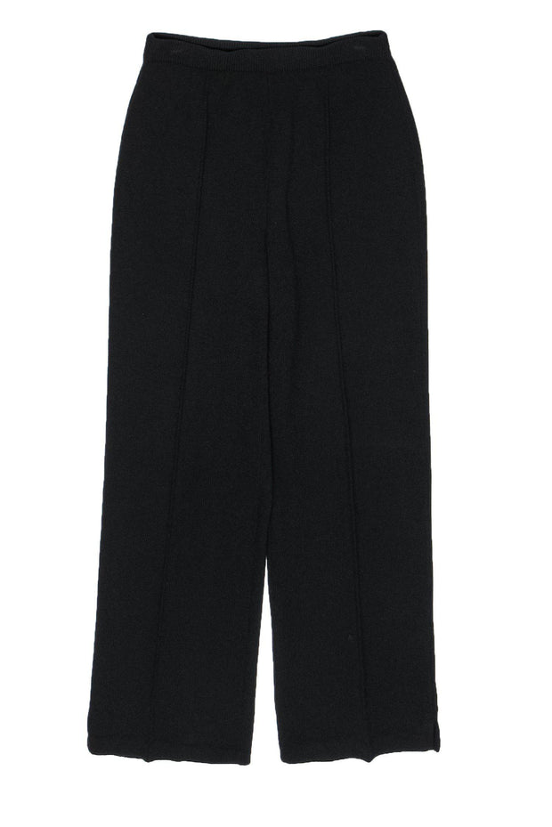 Current Boutique-St. John Collection - Black Wide Leg Knit Pants Sz 6