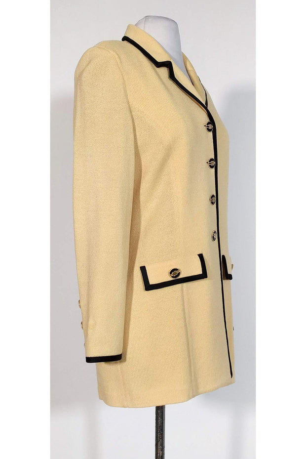 Current Boutique-St. John Collection - Yellow Black Trim Blazer Sz 4