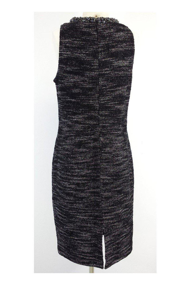 Current Boutique-St. John Couture - Black & Silver Metallic Sleeveless Dress Sz 12