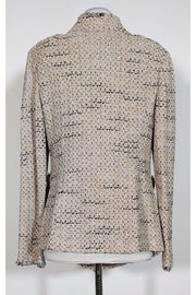 Current Boutique-St. John - Cream, Black & Tan Knit Jacket Sz 8