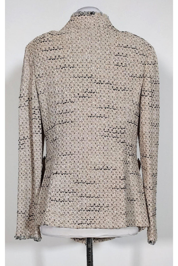 Current Boutique-St. John - Cream, Black & Tan Knit Jacket Sz 8