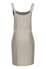 Current Boutique-St. John - Cream & Gold Knitted Sleeveless Dress Sz 10