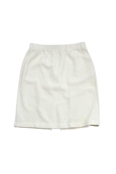 Current Boutique-St. John - Cream Textured Knit Skirt Sz 10