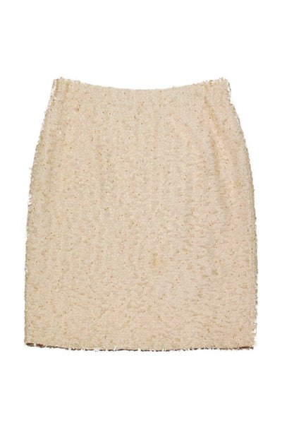 Current Boutique-St. John - Cream Textured Knit Skirt Sz 6