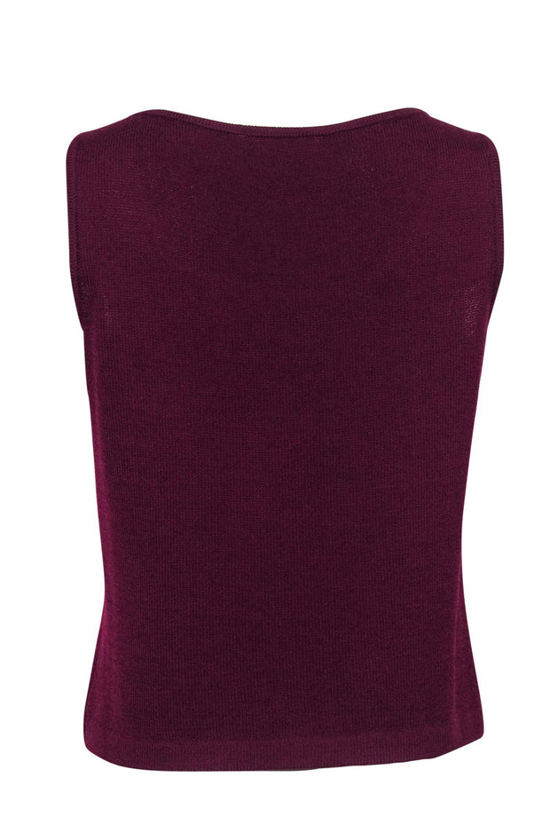 Current Boutique-St. John - Dark Purple Knit Tank Sz S