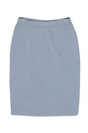 Current Boutique-St. John - Desaturated Blue Knit Pencil Skirt Sz 6