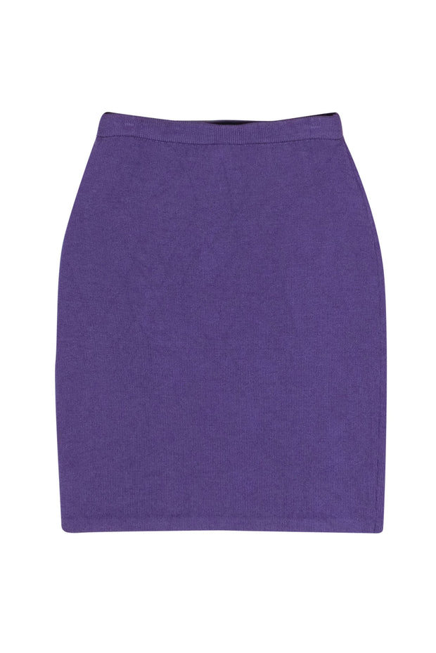 Current Boutique-St. John - Eggplant Classic Knit Midi Skirt Sz 8