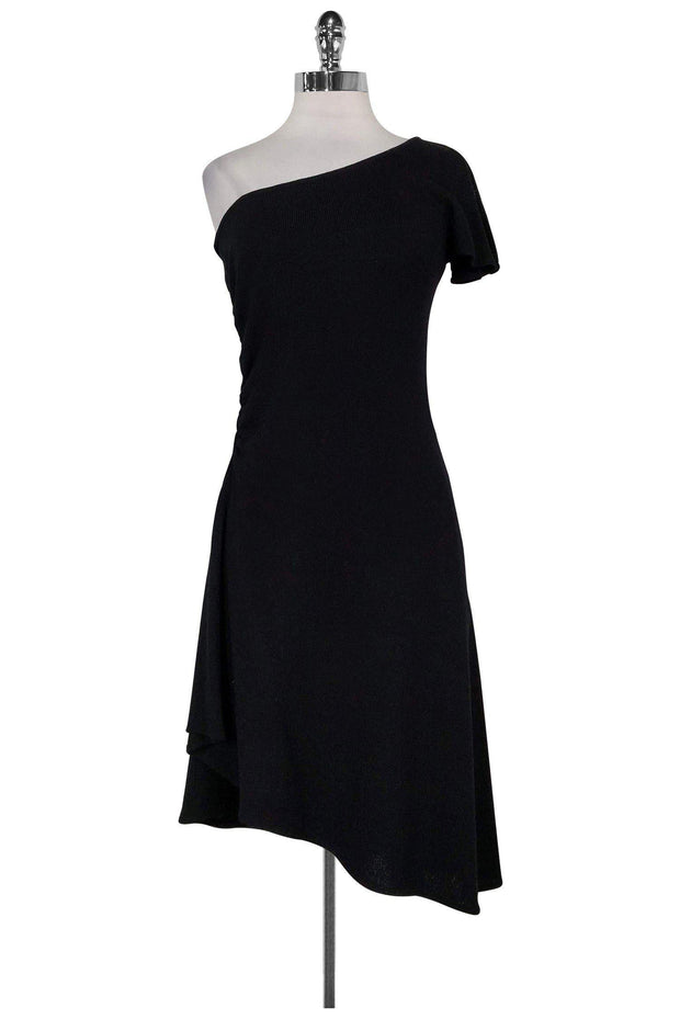 Current Boutique-St. John Evening - Black One Shoulder Dress Sz 2