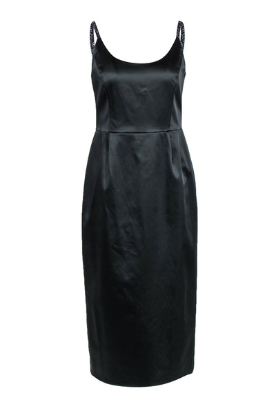 Current Boutique-St. John Evening - Black Sleeveless Sheath Dress w/ Beading Sz 8