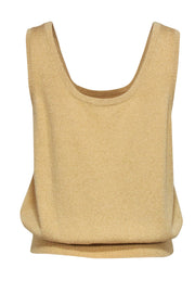 Current Boutique-St. John - Gold Metallic Knit Tank Sz L