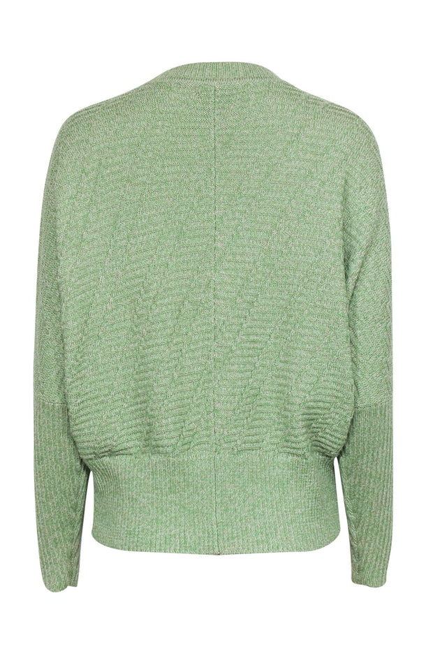 Current Boutique-St. John - Green Marbled Knit Zip-Up Cardigan Sz S