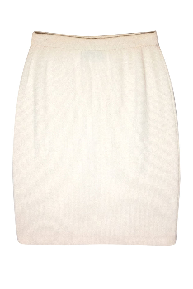 Current Boutique-St. John - Ivory Knit Pencil Skirt Sz 4