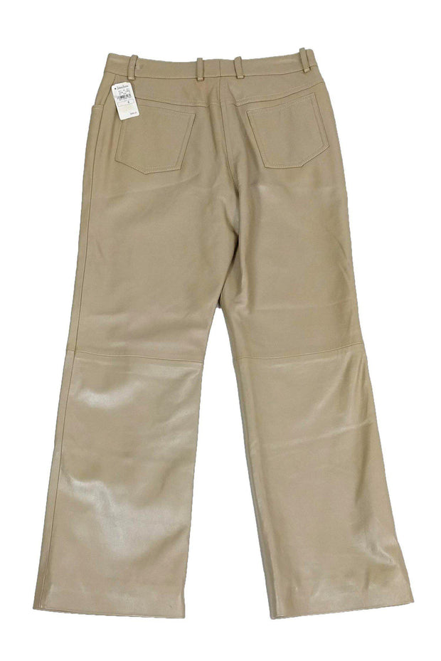 Current Boutique-St. John - Khaki Iridescent Leather Slacks Sz 4