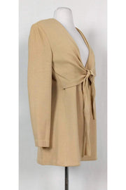 Current Boutique-St. John - Khaki Knit Cardigan w/ Tie Front Sz 8