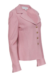 Current Boutique-St. John - Light Pink Knit Button-Up Blazer Sz 12