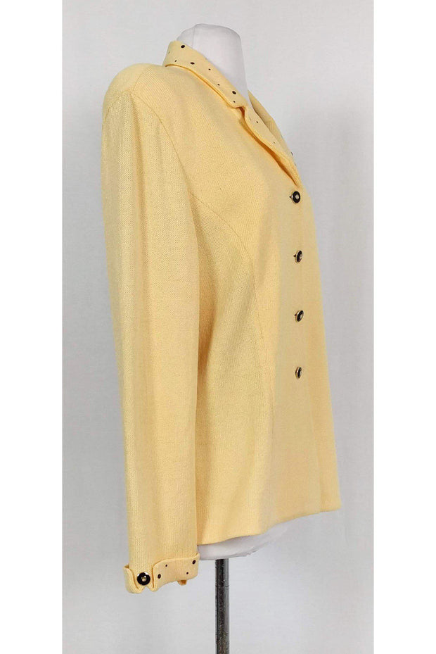 Current Boutique-St. John - Light Yellow Knit Jacket Sz 14