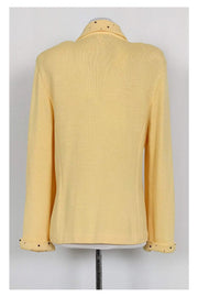 Current Boutique-St. John - Light Yellow Knit Jacket Sz 14