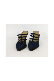 Current Boutique-St. John - Navy Caged Heels Sz 7.5