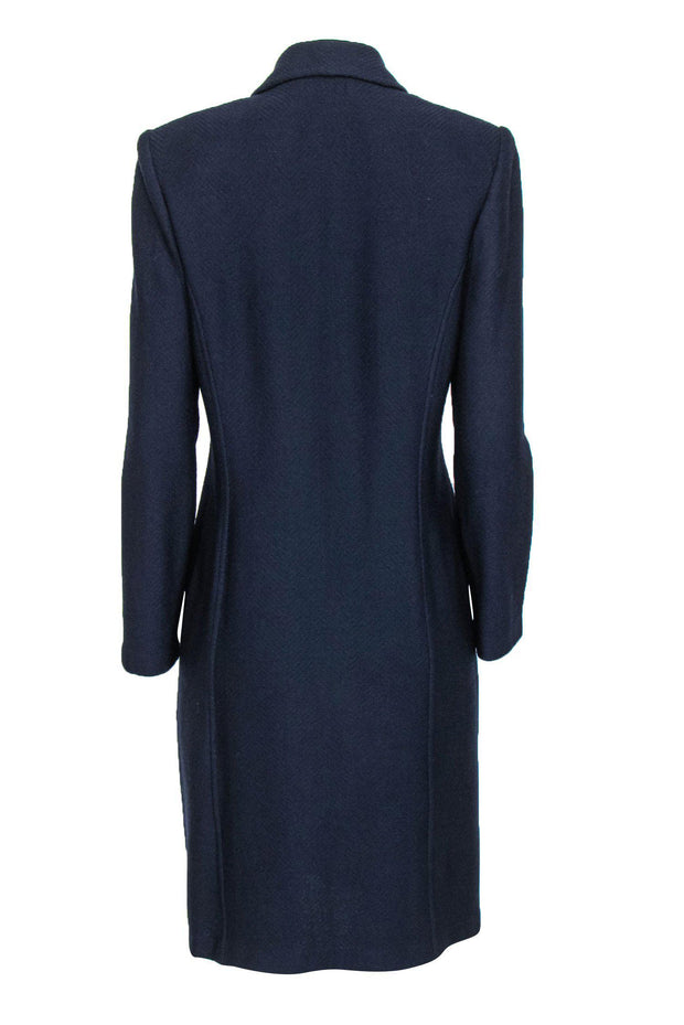 Current Boutique-St. John - Navy Knit Longline Coat w/ Shawl Collar Sz 10