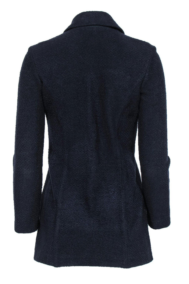 Current Boutique-St. John - Navy Knit Longline Jacket w/ Twist Buttons Sz 4