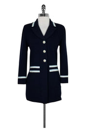 Current Boutique-St. John - Navy Trimmed Knit Jacket Sz 2