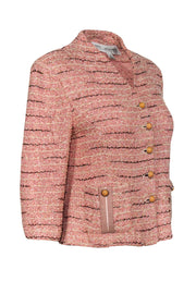 Current Boutique-St. John - Peach & Beige Marbled Tweed Jacket Sz 8