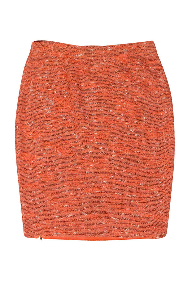 Current Boutique-St. John - Peach, White & Black Knit Pencil Skirt Sz 8