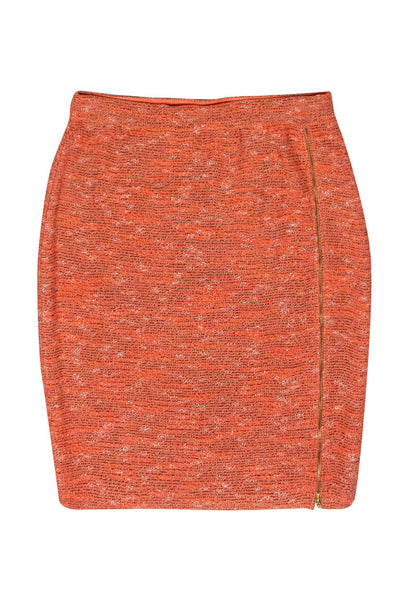 Current Boutique-St. John - Peach, White & Black Knit Pencil Skirt Sz 8