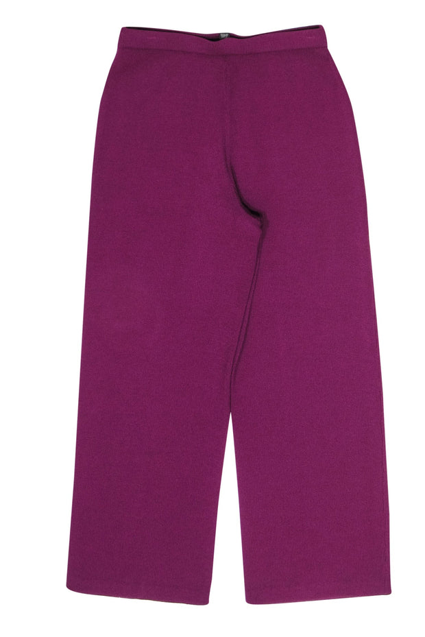 Current Boutique-St. John - Plum High-Waisted Straight Leg Knit Pants Sz 8