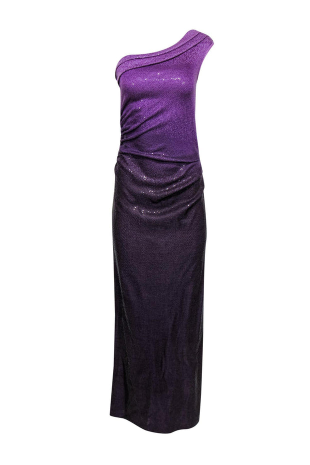 Current Boutique-St. John - Purple Ombre One-Shoulder Sequin Gown Sz 2