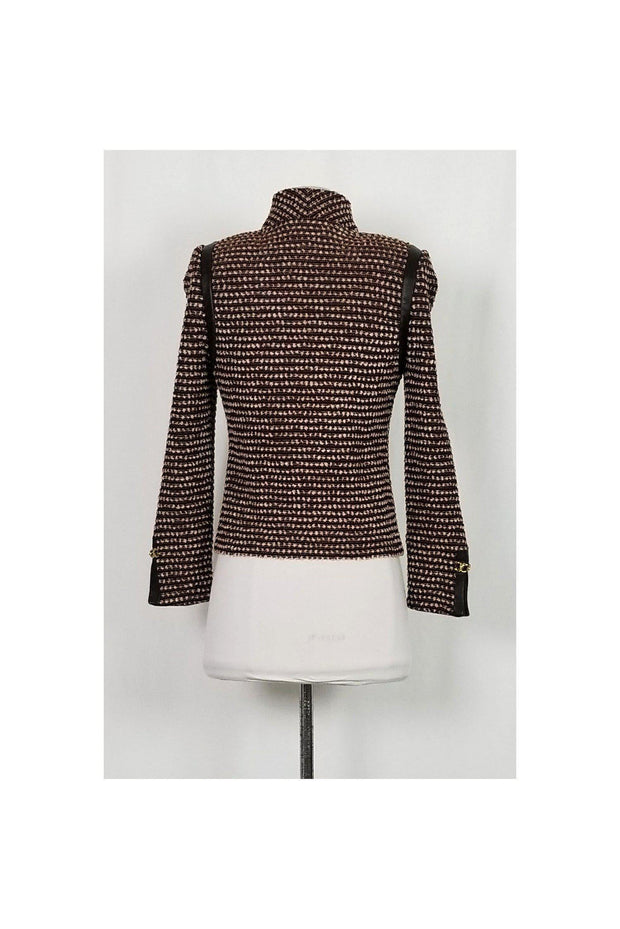 Current Boutique-St. John - Red, Brown & White Knit Jacket Sz 2