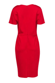 Current Boutique-St. John - Red Knit Draped Sheath Dress Sz 12