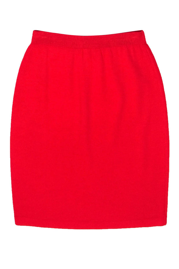 Current Boutique-St. John - Red Knit Pencil Skirt Sz 6